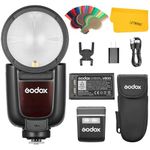 Godox V1 Pro N V1Pro N for Nikon Round Head Camera Flash, 2.4G 1/8000 HSS TTL Flash Speedlite, 480 Full Power Shots, 10 Level LED Modeling Lamp Compatible for Nikon Camera