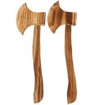 BESPORTBLE Halloween Fake Axe: 2Pcs Realistic Small Axe, Cosplay Wood Axe Props, Halloween Party Medieval Hand Axe Toy 2Pcs