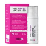 Cos-IQ 25% AHA + 2% BHA + 6% PHA Peeling Solution for Glowing Skin, Smooth Texture & Pore Cleansing | AHA BHA PHA Peel Serum For Weekend Exfoliation | 30ml