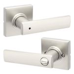 Weiser Breton Satin Nickel Privacy Door Handle, Bedroom/Bathroom Locking Door Handle, Keyless Door Lock with Microban Embedded Finish