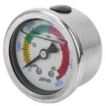 Jadeshay Liquid Filled Hydraulic Pressure Gauge Dual Scale Liquid Filled Pressure Gauge 0-6000PSI 0-40MPa Air Pump Pressure Gauge Diving Equippment Manometer Measure