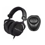 Beyerdynamic DT 990 PRO Studio Headphones (Ninja Black, Limited Edition) with Knox Gear Hard Shell Headphone Case Bundle (2 Items)