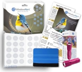 WindowAlert Modern Dots Large Starter Pack - Bird Strike Prevention Decals (12 Envelopes) with UV Tester Flashlight & Application Squeegee - Made in USA