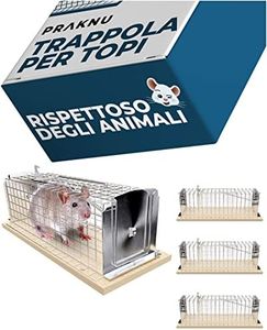 Trappola per Topi Vivi - 4 Pezzi - Rispettosa degli Animali - Riutilizzabile - Realizzata con Legno Sostenibile FSC® - Pronta all'Uso