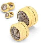 Ultrasonic Cleaner Baskets for Small Parts | Set of 2 Ultrasonic Parts Cleaner Basket with Screw Lock | Brass Body Stainless Steel Mesh Jewelry Steam Cleaner for Jewelry & Watch Parts | by MaxoPro