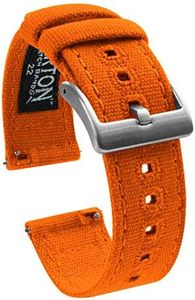22mm Pumpkin - BARTON Canvas Quick Release Watch Band Straps - Choose Color & Width - 18mm, 19mm, 20mm, 21mm, 22mm, 23mm, or 24mm