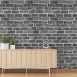 doodad self Adhesive Wallpaper | Grey Brick Wall Paper | Bricks Wallpaper for Wall and Home Decor| PVC Wallpaper Waterproof | Brick Wallpaper for Walls | 45cm x 1000cm - 48 sq. ft Coverage