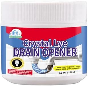 BELL BIRD Crystal Lye Drain Opener, Lye Sodium Hydroxide, Unclogs Bathroom Kitchen Sinks, Shower Pipes & Toilets, Sink Drain Cleaner, Clog Remover for Clogged Drains Bathtub Pipes (1PCS)
