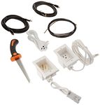 PowerBridge ONE-CK-IKH2 Single Outlet Recessed In-Wall Cable Management System, Two 10-Foot High-Speed HDMI Cables (Latest Standard), Plus Drywall Saw and Cable-Puller Bundle