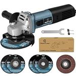 C P CHANTPOWER Angle Grinder Power Tool, 115mm 900W Corded Angle Grinder with 2X Cutting Wheel, 2X Grinding Wheel, 1X Flap Discs and Side Handle