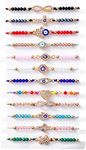 BONITTER 24/12 PCS Evil Eye Bracelets Pack For Women Mexican Braclets Set Protection Amulet Anklets Jewelry Gift