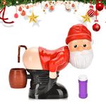 Christmas Funny Bubble Blowing Santa, Santa Bubble Blowing Machine, Automatic Farting Bubble Machine, with Light Music Bubble Machine for Kids (Black)