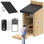 Bird House with Camera, 5MP HD Nesting Box for Outdoors, 2.4G WiFi & App Notification, Watch Nesting and Hatching, Automatic Recording of Bird Videos & Motion Detection, Solar Powered