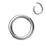 NewkeepsR 12G×10mm Surgical Steel Septum Hinged Clicker Segment Lobe Rook PA Piercing Ring