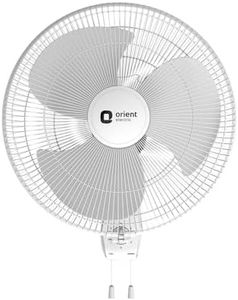 Orient Electric Wall 97 | High Speed Wall Fan | 2100 RPM 95 CMM | 100% Copper Motor | 90 Degree Oscillation | 3 Speed Pull Cord | Military Grade Guard | White