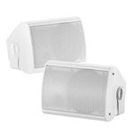 STUDIOFINIX 6.5 Inches 400W Outdoor Speakers Waterproof 2 Way Passive Wall Mount Speakers, Heavy Duty ABS Material for Patio Home Garage Pool (White)