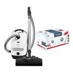 Miele Classic C1 Cat and Dog Canister HEPA Vacuum Cleaner with SEB228 Powerhead Bundle - Includes Miele Performance Pack 16 Type GN AirClean Genuine FilterBags + Genuine HEPA Filter