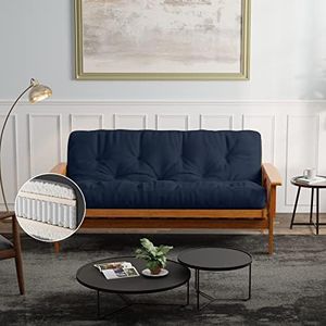 Loosh Home | 10" Full Size Futon Sofa Bed Pocket Coil Foam Mattress - USA Made, Navy, No Frame