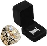 guancrown 2023 Fantasy Football Championship Trophy Ring With Box | Gold Plated Award For Fantasy Football League Winner, size 9, Zinc, White Diamond