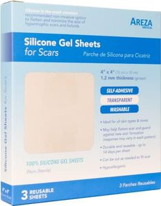 Silicone Gel Sheets for Scars 10cm x 10cm Three Sheets Per Box