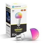 Aigostar Smart Bulb E27, Alexa Light Bulb, WiFi Smart Bulb 9W RGBCW LED Colour Changing Light Bulb Compatible with Amazon Alexa and Google Home,Sync to Music, Dimmable, No Hub Required