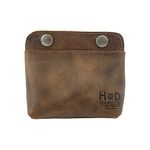 Hide & Drink, Leather Double Snap Pouch/Coin Purse/Cash/Cable Organizer/Makeup/Card Holder, Handmade Includes 101 Year Warranty :: Bourbon Brown