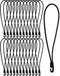 Bungee Cords with Hooks 25 Pcs - 10 Inch Elastic Bungee Ropes with Hooks - Short Tarpaulin Hooks - Small Bungee Rope (Black)