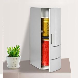 Mini Fridge, 2 Can Portable Refrigerator, 9 X 5 X 3.3inch USB Freezer, Thermoelectric Cooler and Warmer Little Tiny Fridge for Bedroom, Cosmetics, Computer, Car