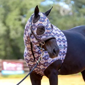Jeffers Expression Lycra Horse Hood, Full – Stretchy Spandex Mane Cover for Pre Show Prep, Grooming, or Stable Use – Safe, Comfy Protection from Dust – Pairs with Blanket & Boots - Thunderbird