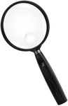 Feosky Handheld Reading Magnifier, 10X 30X Magnifier, 75mm Shatterproof Lens, Non-Slip Handle for Adults Close Work, Seniors Reading and Kids Nature Exploration, Hobby Observation (Black)