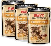 Dave's Sweet Tooth Toffee - Peanut Butter Crunch Toffee Gift Set (4 oz. x 3) - Homemade & Handmade Peanut Butter Gourmet Soft Toffee with Real Butter, Real Sugar, Hand-Sliced Almonds, Naturally Gluten-Free