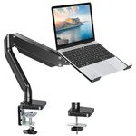 MOUNT PRO Laptop Stand Desk Mount, 2 in 1 Function Monitor Laptop Mount, Aluminum Laptop Arm Fits Max 17" Notebook and 32" Computer Screen, Single Monitor Mount with Laptop Tray, Holds up to 17.6lbs