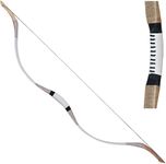 Huntingdoor Handmade Traditional Recurve Bow Cow Leather and Wooden Horsebow Mongolian Bow for Left or Right Hand 30-60lbs