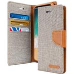 TROUNCE Modern Series Denim Cloth Flip Cover with Card & Cash Wallet Case | Magnetic Closure | Mobile Cover - Grey for OnePlus 11 5g