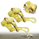 FITHOIST 2PCS 2 Ton Cable Puller Steel Wire Grip, 4408 Lbs Cable Puller Wire Puller for 5/32”-7/8” Steel Wire Rope, Wire Pulling Come Along Tools