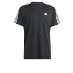 adidas Men's Train Essentials 3-Stripes Training Tee, Black/White, L