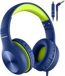 Nabevi Headphones for Kids for School, Kids Headphones with Microphone, Sharing Function, 85dB/94dB Safe Volume Limit, HD Sound, Over Ear Kids Headphones for School, On-line Study, Travel [DarkGreen]