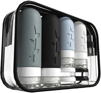 DEPOZA 16 Pack Travel Bottles Set - TSA Approved Leak Proof Silicone Squeezable Containers for Toiletries, Conditioner, Shampoo, Lotion & Body Wash Accessories (Black)