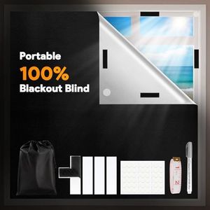 Edonkvi Estor Opaco sin Taladrar, 200x148cm Tela Opaca para Ventanas, Blackout Curtains Persianas Opacas Portátil con Velcro Adhesivo, Tela Foscurit Cortina Oscurecimiento Aislante Termica