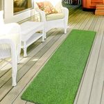 Purav Light 40mm(Size - 1.6 x 4 Feets) Natural Looking Anti Slip Artificial Green Grass Mat for Floor Home Grass Carpet for Balcony