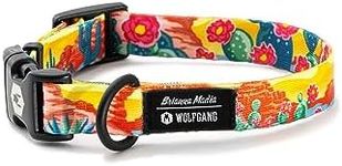 Wolfgang Adjustable Dog Collar for Small Dogs, Durable & Easy to Clean Nylon Dog Collar with Quick Clip Buckles, for Training & Daily Use Made in USA, PackLeader Print, (5/8 Inch x 8-12 Inch)