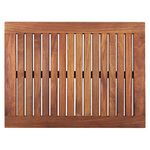 Nordic Style Oiled Teak Wood Shower and Bath Mat - Indoor and Outdoor Use - Non-Slip Wooden Platform for Sauna, Pool, Hot Tub - 23.6″ x 17.7″ with Frame