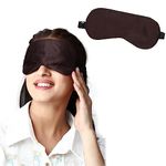 Misamo Enterprise Eye Mask for Men Women with Adjustable Strap & Blindfold with Elastic Strap/Headband, Soft Eye Cover Eyeshade for Night Sleeping, Travel, Nap (Dark Brown)