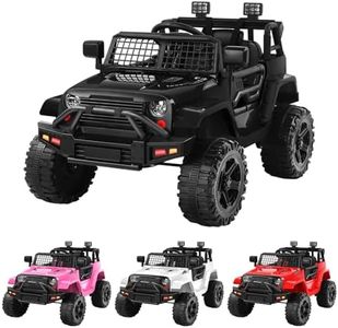 ALFORDSON Kids Ride On Car 12V Dual Motors, Remote Control Car Eletric with Music Player, LED Headlight Tail Lights, Ride-on Car Design Vehicle SUV Toy, Jeep Inspired, Black