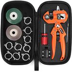 FUJIWARA Garden Grafting Tool, Multifunctional Pruning Kit, U-Graft/V-Graft/Ω-Graft Seedling for Fruit Tree Branch Grafting Set, Including Graft Tapes, Replacement Blades, Fixing Clip, Yellow