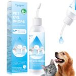 Tyuyuio Eye Drops for Dogs and Cats,Tear Ttain Remover for Pets Eye Infection Allergy, Dry Eye Condition,Safe for All Animals 4.06oz