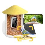 Birdfy -Smart Bird Feeder Camera, Auto Record and Save Bird Videos & Push Motion Notification, Clear Night Vision, Wireless Bird Box Camera, Camera Bird Feeders with App, Yellow
