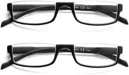 BIENCOOL 2 Pack Half Frame Reading Glasses for Men and Women Readers with Spring Hinge (2 BLACK, 1.25, multiplier_x)