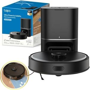 Tapo RV30 Max Plus 5300Pa Robot Vacuum Cleaner with Mop, LiDAR+IMU Dual Navigation, 5300Pa Hyper Suction, Auto-Empty, Robot Hoover, Auto-Charging Robotic Vacuums, Alexa & Google