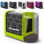 POWERME Electric Pencil Sharpener - Pencil Sharpener Battery Powered for Kids, School, Home, Office, Classroom, Artists – Battery Operated Pencil Sharpener For Colored Pencils, Ideal For No. 2 (Green)